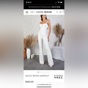 Brand new with tags Nadine Merabi white Haily jumpsuit with tags